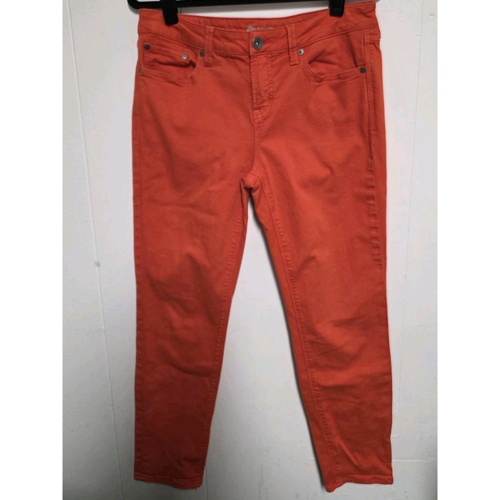 Stylus Skinny Ankle Jeans Womens 30x10 Orange Stretch Denim Casual